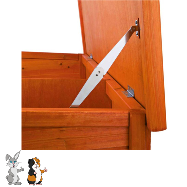 Rabbit and Guinea Pig Hutch - Outdoor Enclosure - 116 × 111 × 65 cm - Brown