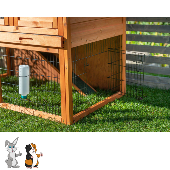 Rabbit Hutch - Outdoor Enclosure - 124 × 102 × 78 cm