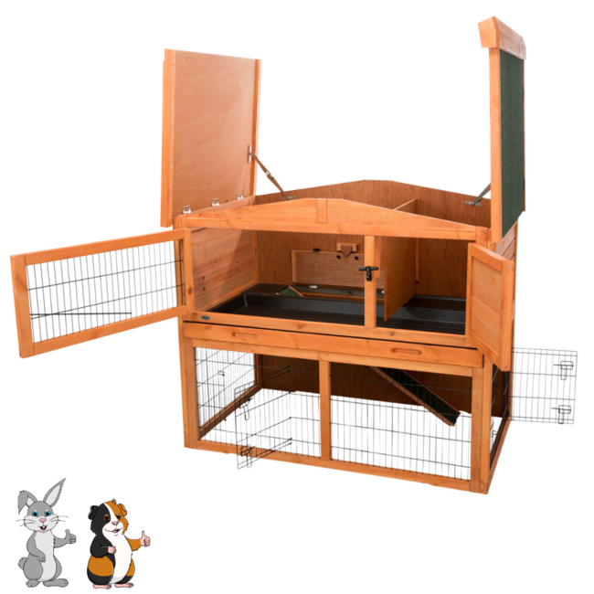 Rabbit Hutch - Outdoor Enclosure - 124 × 102 × 78 cm