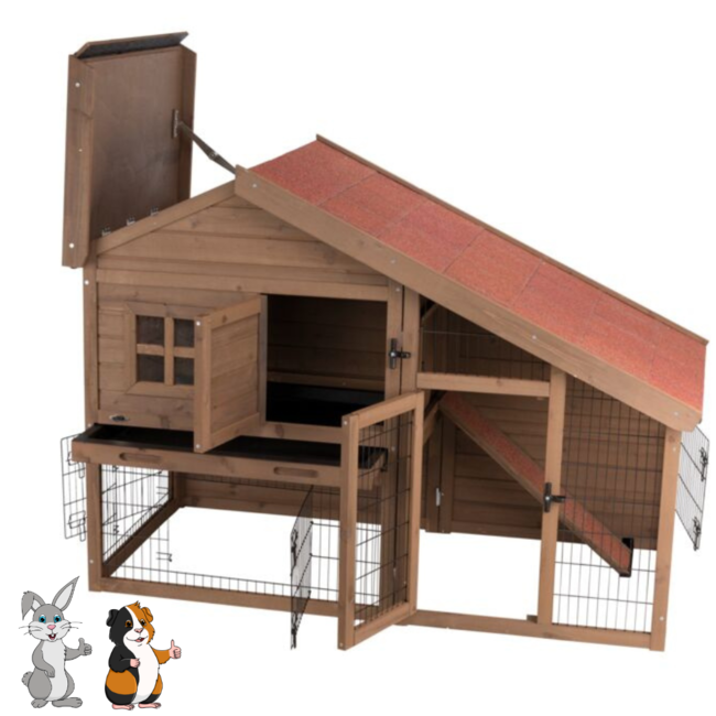 Rabbit Hutch - Outdoor Enclosure - 151 × 80 × 107 cm