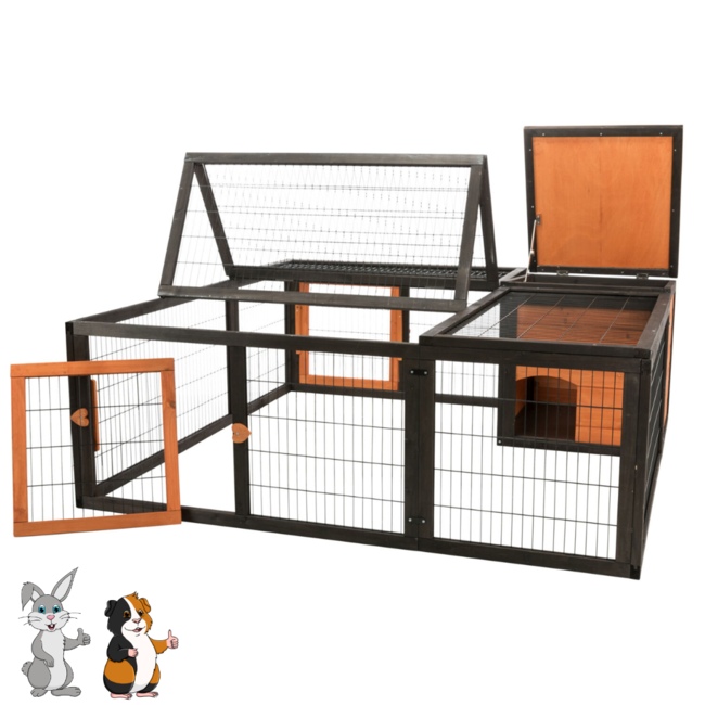 Natura Run with Cover in Black/Brown 150 × 53 × 150 cm, Black/Brown