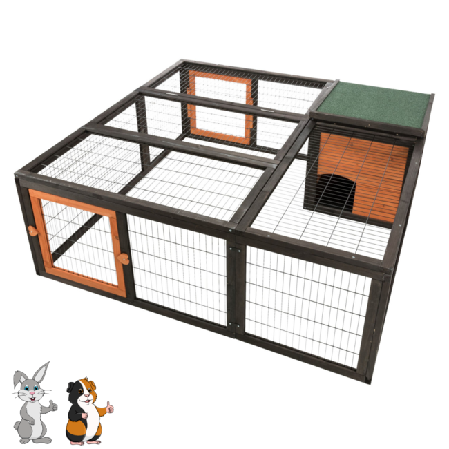 Natura Run with Cover in Black/Brown 150 × 53 × 150 cm, Black/Brown