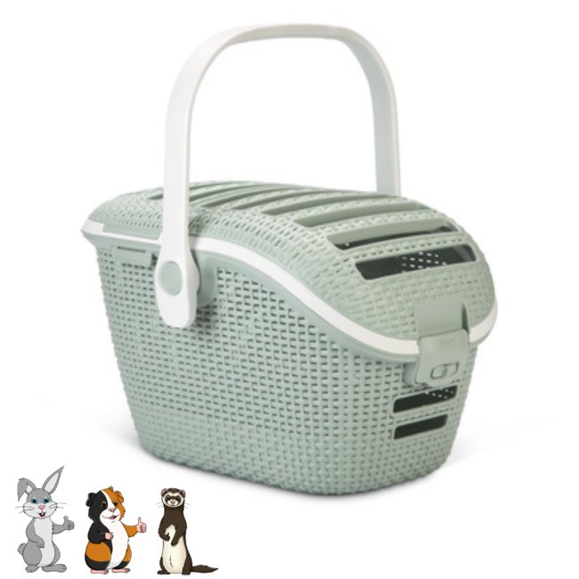 Reismand voor konijnen en cavia's - Luxe - Stevig - 51x38x33  - Licht blauw