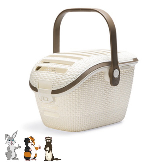 Reismand voor konijnen en cavia's - Luxe - Stevig - 51x38x33 - Wit