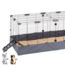 Rabbit and Guinea Pig Enclosure – Wire Cage with Side Panel - Easy access via steps - 120 x 90 x 80 cm – Grey