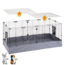 Rabbit and Guinea Pig Enclosure – Wire Cage with Side Panel - Easy access via steps - 120 x 90 x 80 cm – Grey