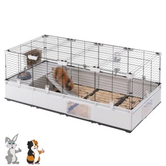 Ferplast Konijnen- en caviaverblijf – 179 x 72 x 56 cm – Grijs/Zwart