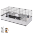 Konijnen- en caviaverblijf – 179 x 72 x 56 cm – Grijs/Zwart