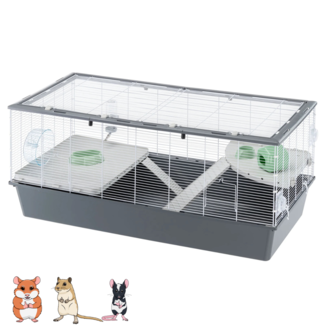 Ferplast Knaagdierkooi 119 x 58 x 53,5 cm – Grijs/Wit