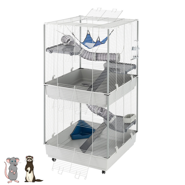 Ferplast Ratten- en Frettenverblijf - Ruim verblijf voor ratten en fretten - 75 × 80 × 161 cm
