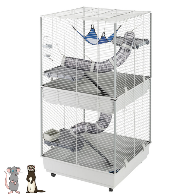 Ferplast Ratten- en Frettenverblijf - Ruim verblijf voor ratten en fretten - 75 × 80 × 161 cm