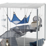 Large cage with platforms and furnishings - Spacious enclosure for rats and ferrets - 80 x 75 x 86.5 cm - Grey