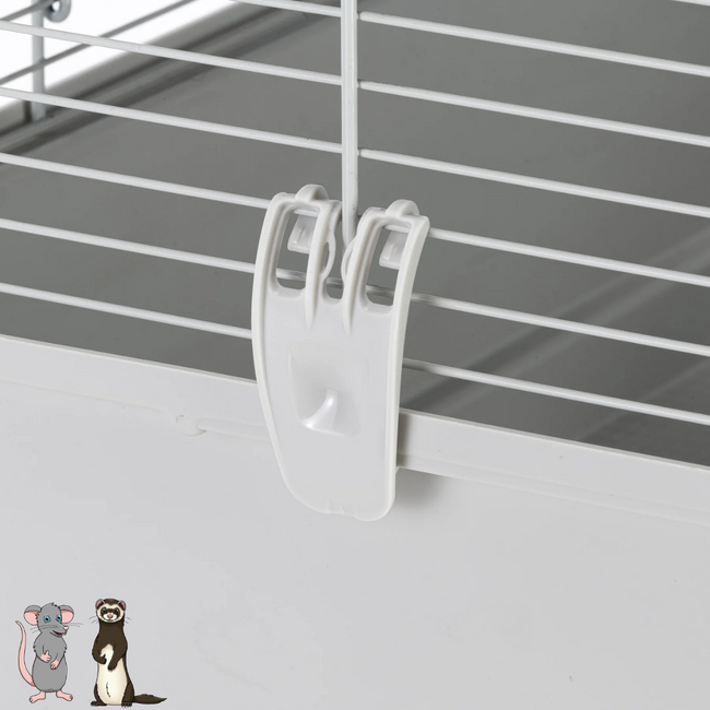 Grote kooi met plateau's en inrichting - Ruim hok voor ratten en fretten - 80 x 75 x 86,5 cm - Grijs