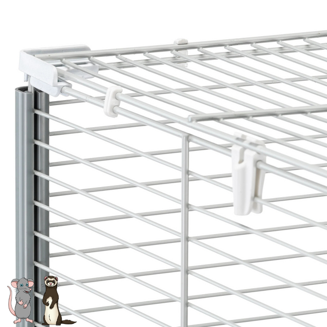 Grote kooi met plateau's en inrichting - Ruim hok voor ratten en fretten - 80 x 75 x 86,5 cm - Grijs