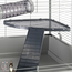 Large cage with platforms and furnishings - Spacious enclosure for rats and ferrets - 80 x 75 x 86.5 cm - Grey