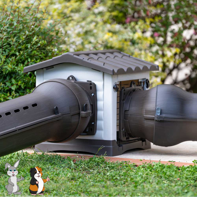 Ferplast Metró Tunnel - Modulaire tunnel voor konijnen en knaagdieren - ø 29 × 78,5 cm, transparant