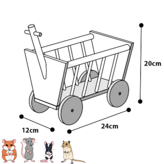 Hay rack - Nice holder for hay - For small rodents - 24 x 12 x 20 cm