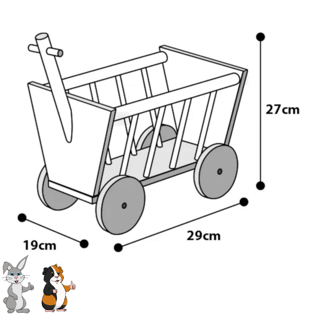 Hay rack - Cute hay holder - For guinea pigs and rabbits - 29 x 19 x 27cm