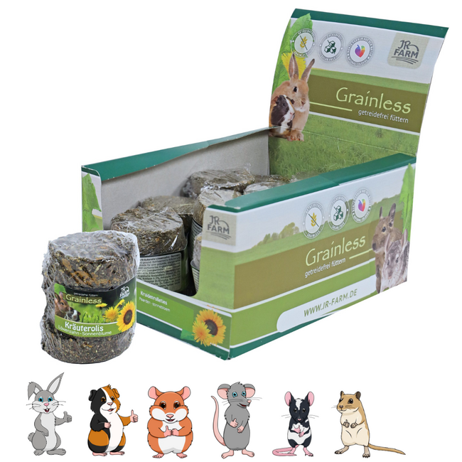 Graanvrije knaagrol met paardenbloem en zonnebloem - Lekkere snack voor knaagdieren - 70 gram