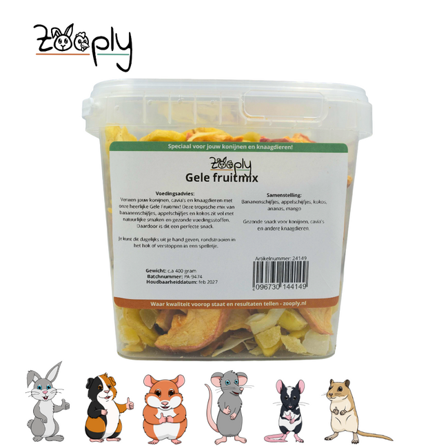 Yellow fruit mix in a 400-gram container