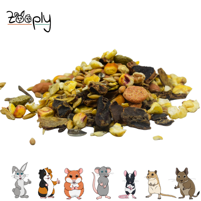 Zooply knabbelmix - Snack voor konijnen en knaagdieren - 600 gram