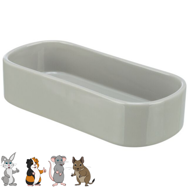 Voerbak - Voor Konijnen en andere Knaagdieren - Verschillende Kleuren - Ovaal - 600 ml