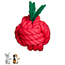 Boon knaagdier speelgoed knoopbal fruitig rood 8cm