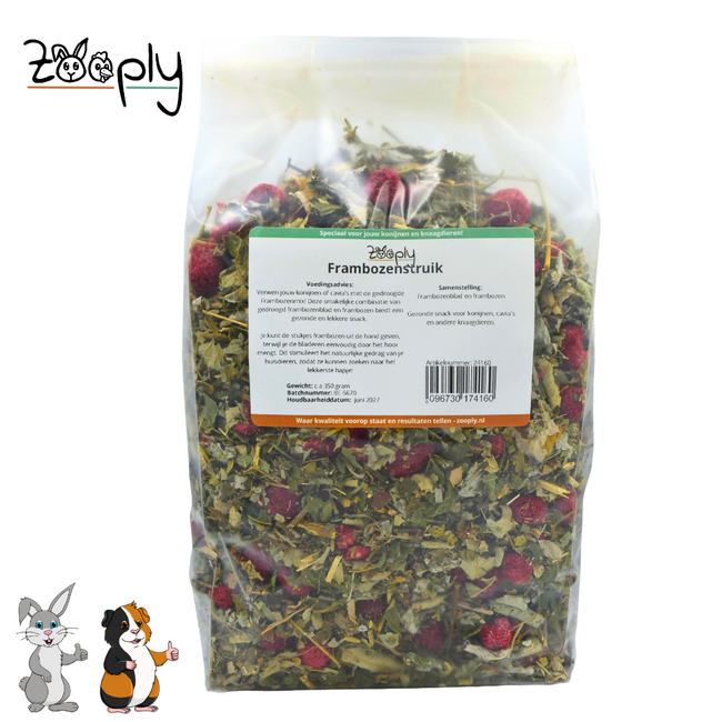 Zooply Raspberry Bush - Dried herbs for rabbits and rodents - 350 grams