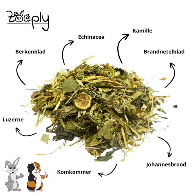 Zooply Herfstdroom - Mix van kruiden voor konijnen, cavia's en knaagdieren - 500 gram