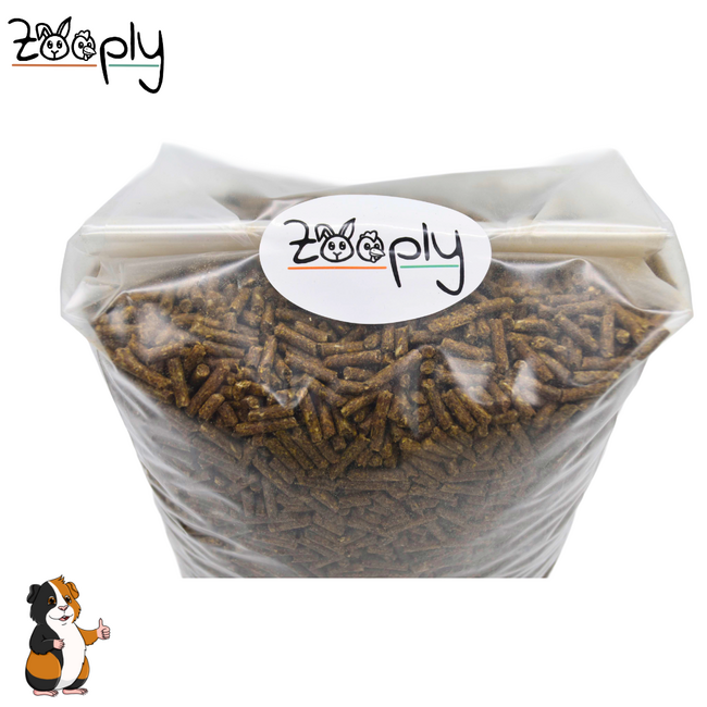 Zooply Guinea Pig Food - High-quality guinea pig food with vitamin C - Packaged in a bag or bucket - 3 kg