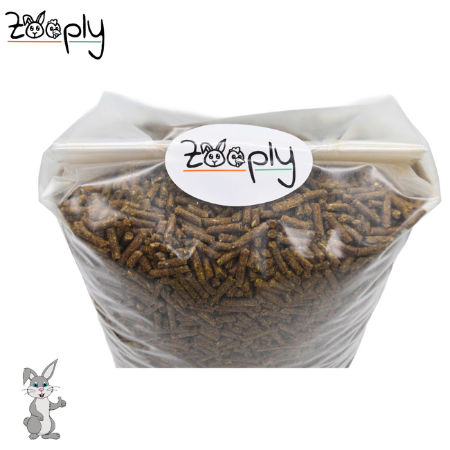 Zooply Rabbit Feed with Digestive Support - Highest Quality Rabbit Feed from Germany - Plastic Bag - 3.5 kg