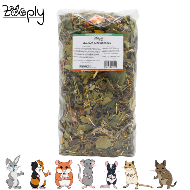 Zooply Vegetable and Herb Mix - Various dried vegetables and herbs for rabbits and rodents - Healthy snack