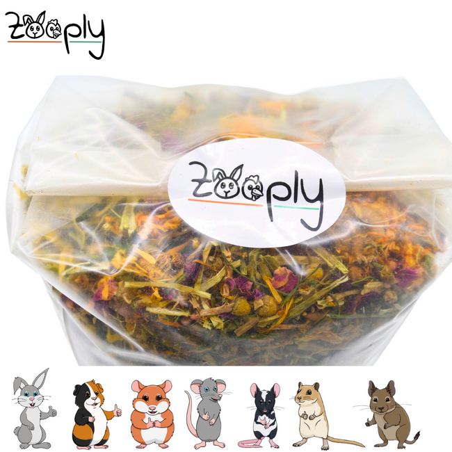 Zooply Vegetable and Herb Mix - Various dried vegetables and herbs for rabbits and rodents - Healthy snack