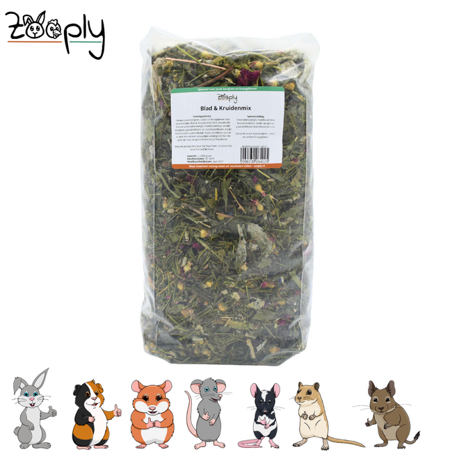 Zooply Leaf and Herb Mix - Various dried leaves and herbs for rabbits and rodents - Healthy snack