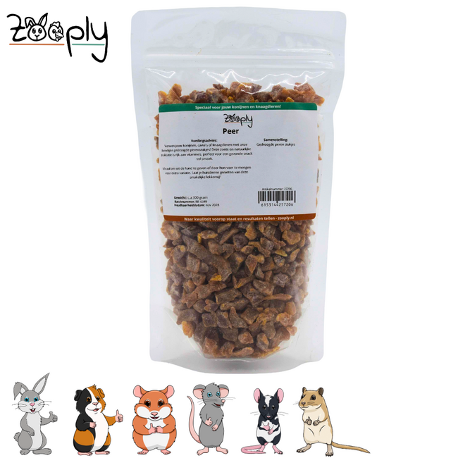 Zooply Peer - Gedroogd fruit voor konijnen en knaagdieren - Gezonde snack