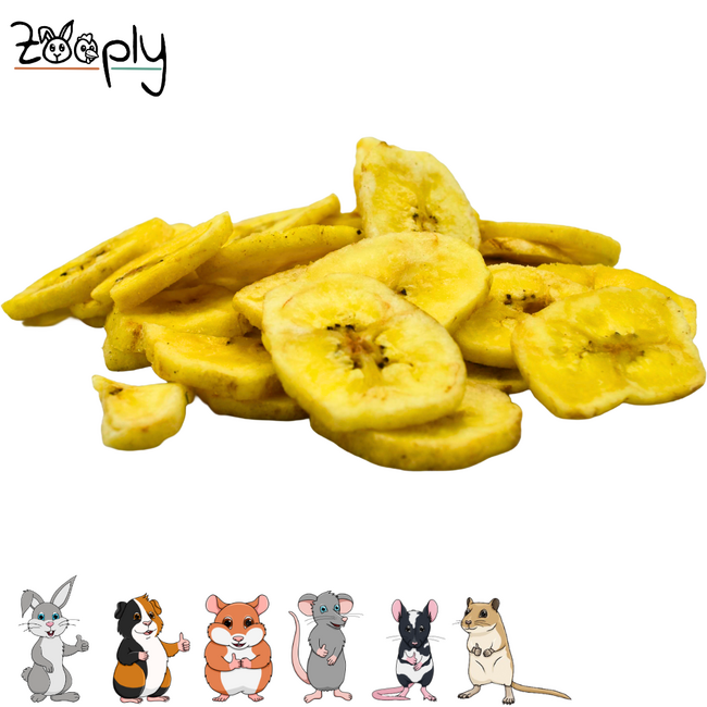 Zooply Bananenschijfjes - Natural Snack for Rabbits, Guinea Pigs and Small Rodents - 275 grams