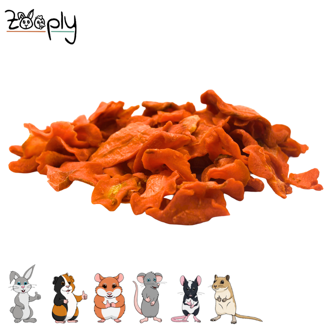 Zooply Wortelschijfjes - Natural Snack for Rabbits, Guinea Pigs and Small Rodents - 275 grams