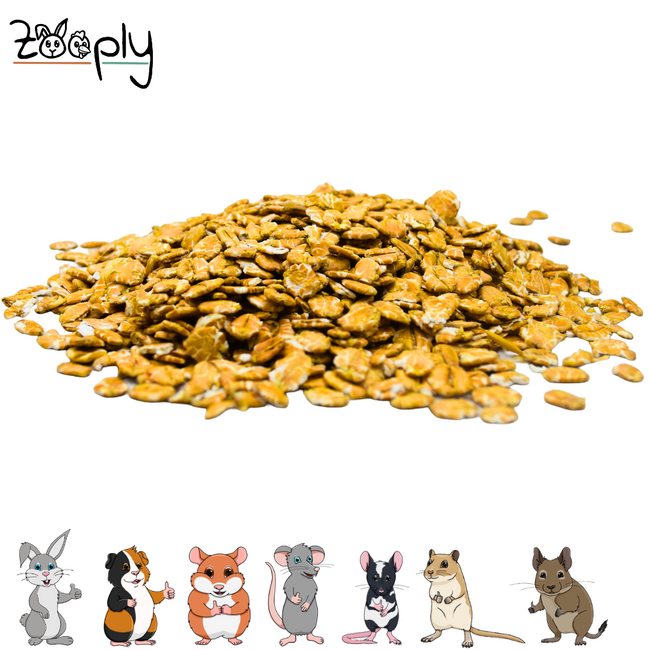 Zooply Tarwevlokken - Natural Snack for Rabbits, Guinea Pigs and Small Rodents - 450 grams