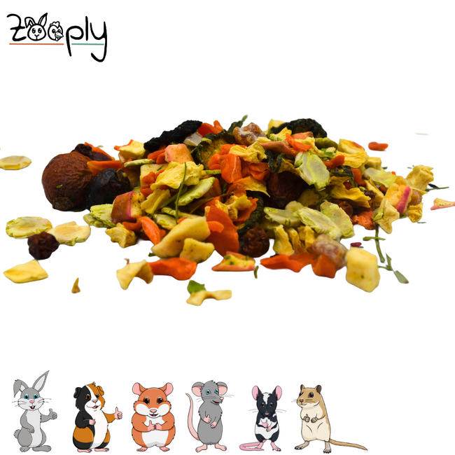 Zooply Lentemix Snack voor konijnen, cavia’s en kleine knaagdieren – natuurlijke snack – 350 gram