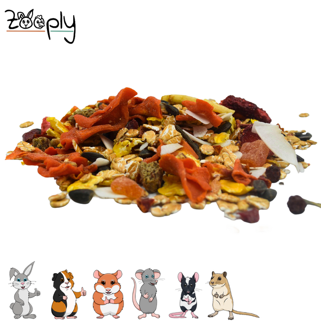 Zooply Zomermix Snack for Rabbits, Guinea Pigs and Small Rodents - Natural Snack - 350 grams