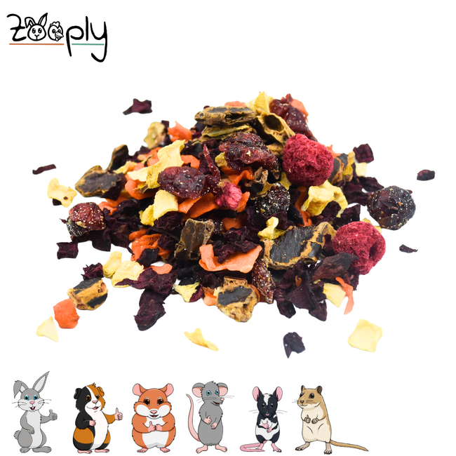 Zooply Herfstmix Snack for Rabbits, Guinea Pigs and Small Rodents - Natural Snack - 350 grams