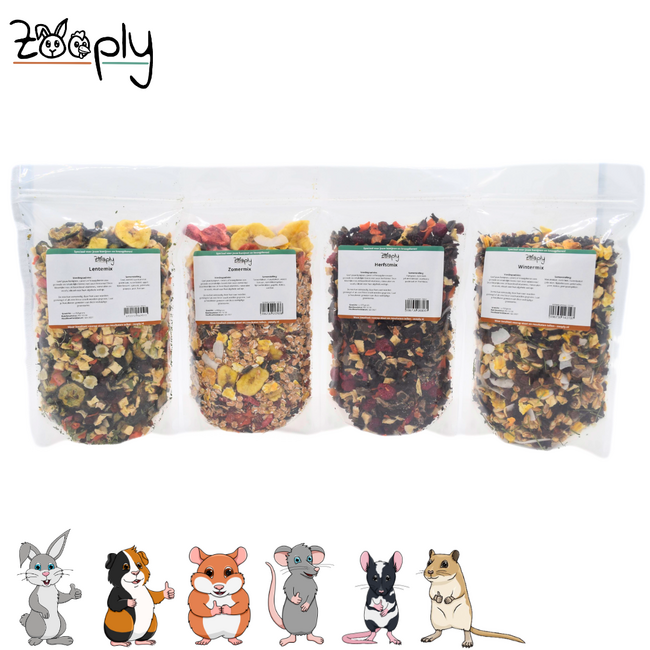 Zooply Autumn Mix Snack for rabbits, guinea pigs and small rodents – natural snack – 350 gram