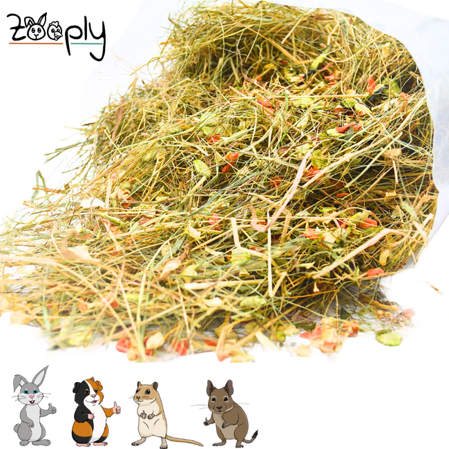 Zooply Kruidenhooi met diverse groente - Hooi vers van 't land - Gemakkelijk verpakt - 1 kg