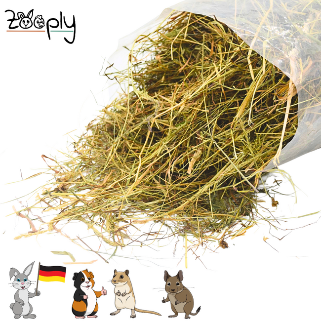 Zooply German Herb Hay - Fresh hay from the field - Conveniently packed in a bag - 1 kg