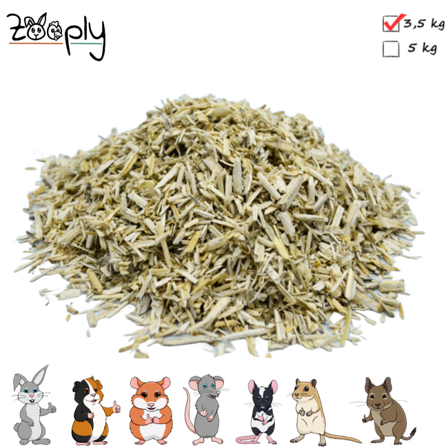 Zooply Hemp Fiber - Dust-free and highly absorbent bedding for rabbits and rodents - 3.5 kg