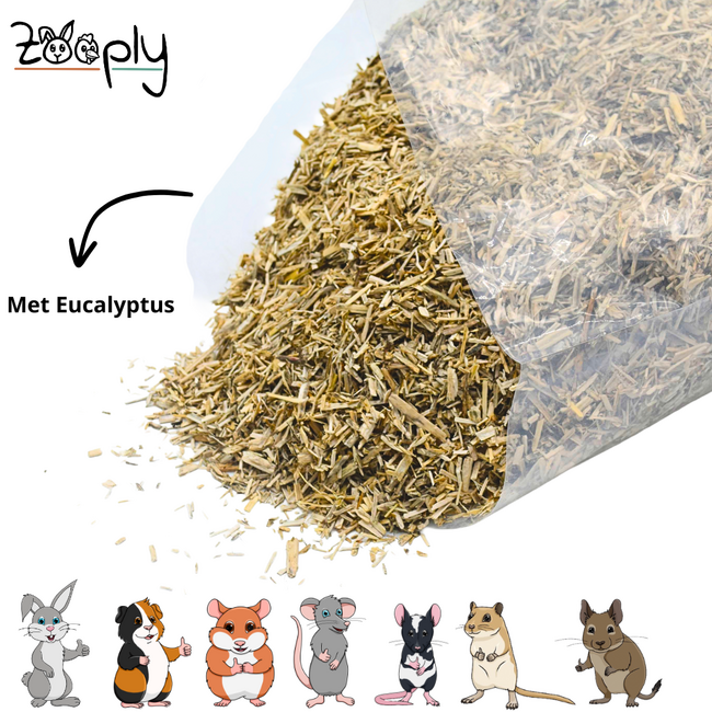 Hemp fiber with eucalyptus - Hemp fiber with scent for rabbits and rodents - 5 kg