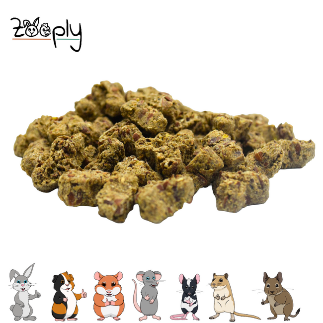 Zooply Lijnzaadbrokken - Natural Snack for Rabbits, Guinea Pigs and Small Rodents - 500 grams