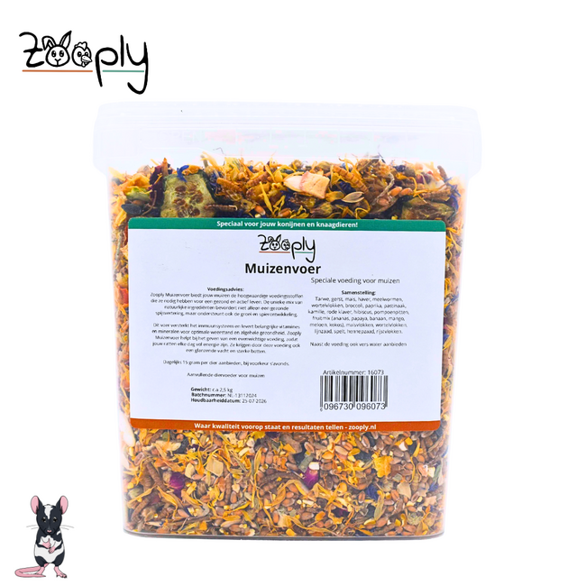 Zooply Mouse Food - Special feed for mice - Packaged in a bucket - 1750 grams