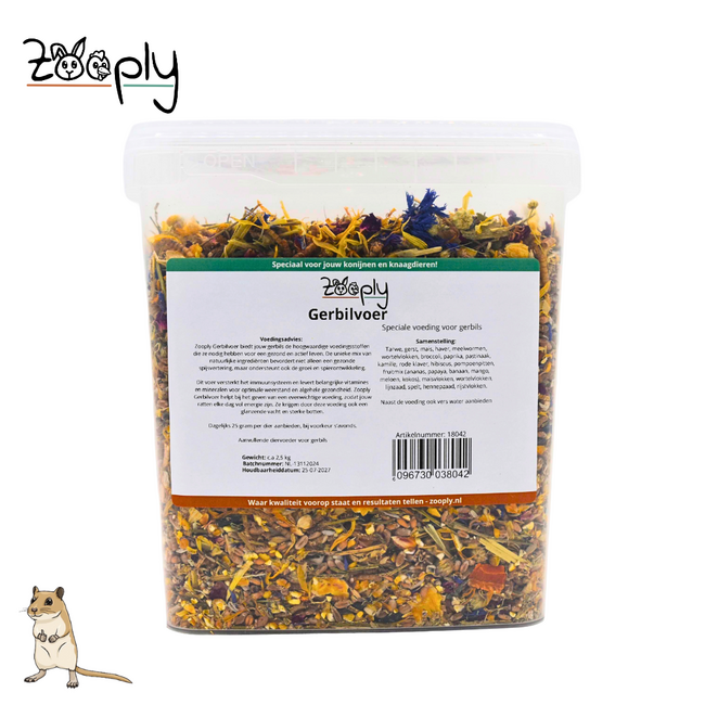 Zooply Gerbil Food - Special food for gerbils - Packaged in a bucket - 1750 grams