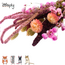 Zooply Lente Boeket - Decoratief boeket van gedroogde bloemen en grassen voor hamsters, gerbils, muizen en ratten - 100 gram